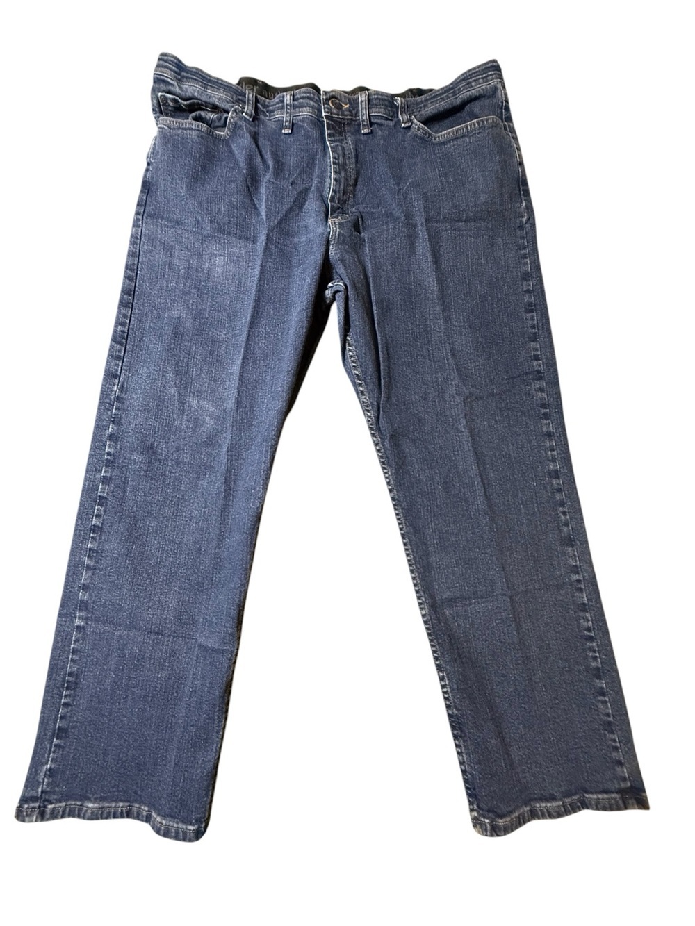Wrangler jeans mens 44x29 regular fit comfort waist stretch blue denim pants